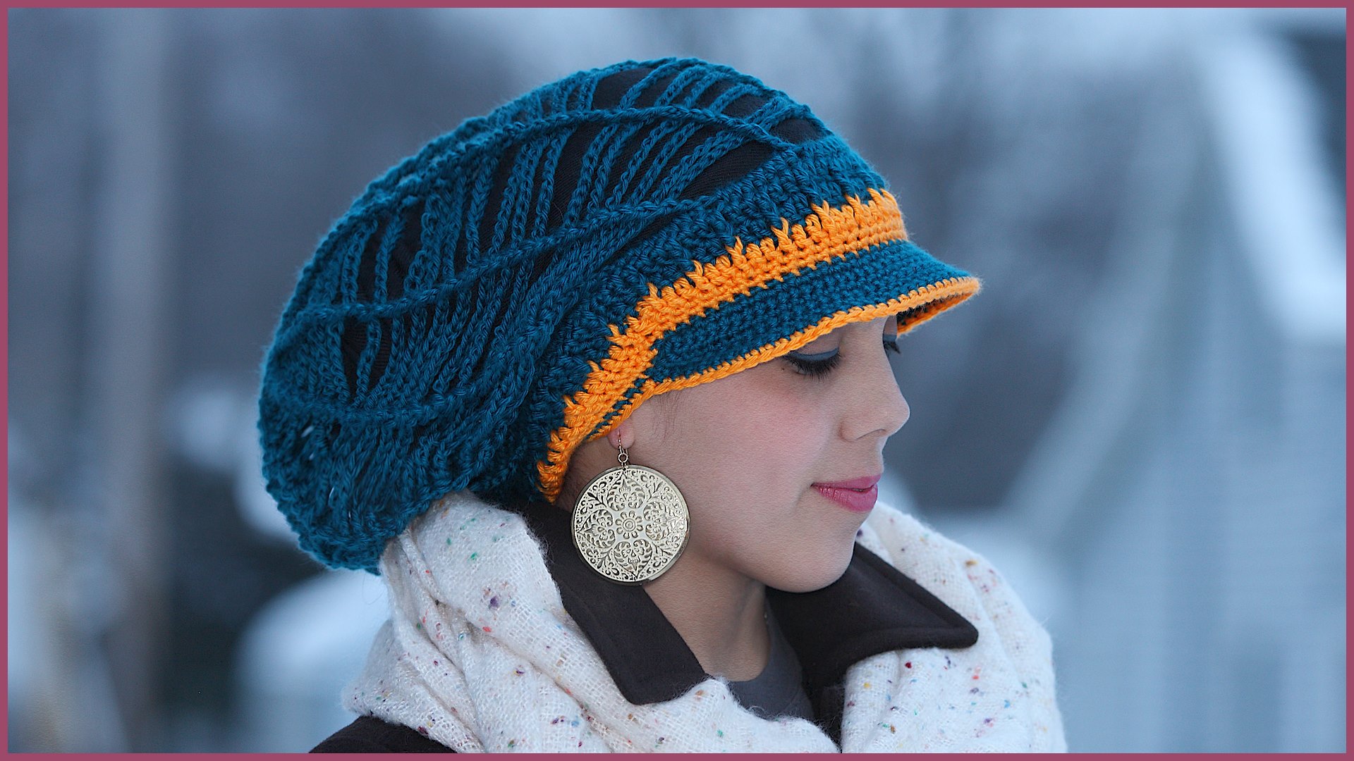 Crochet Tutorial: Slouchy Mesh Hat with Brim