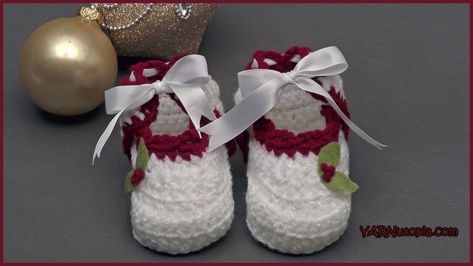 Crochet Tutorial: Holly-Days Booties