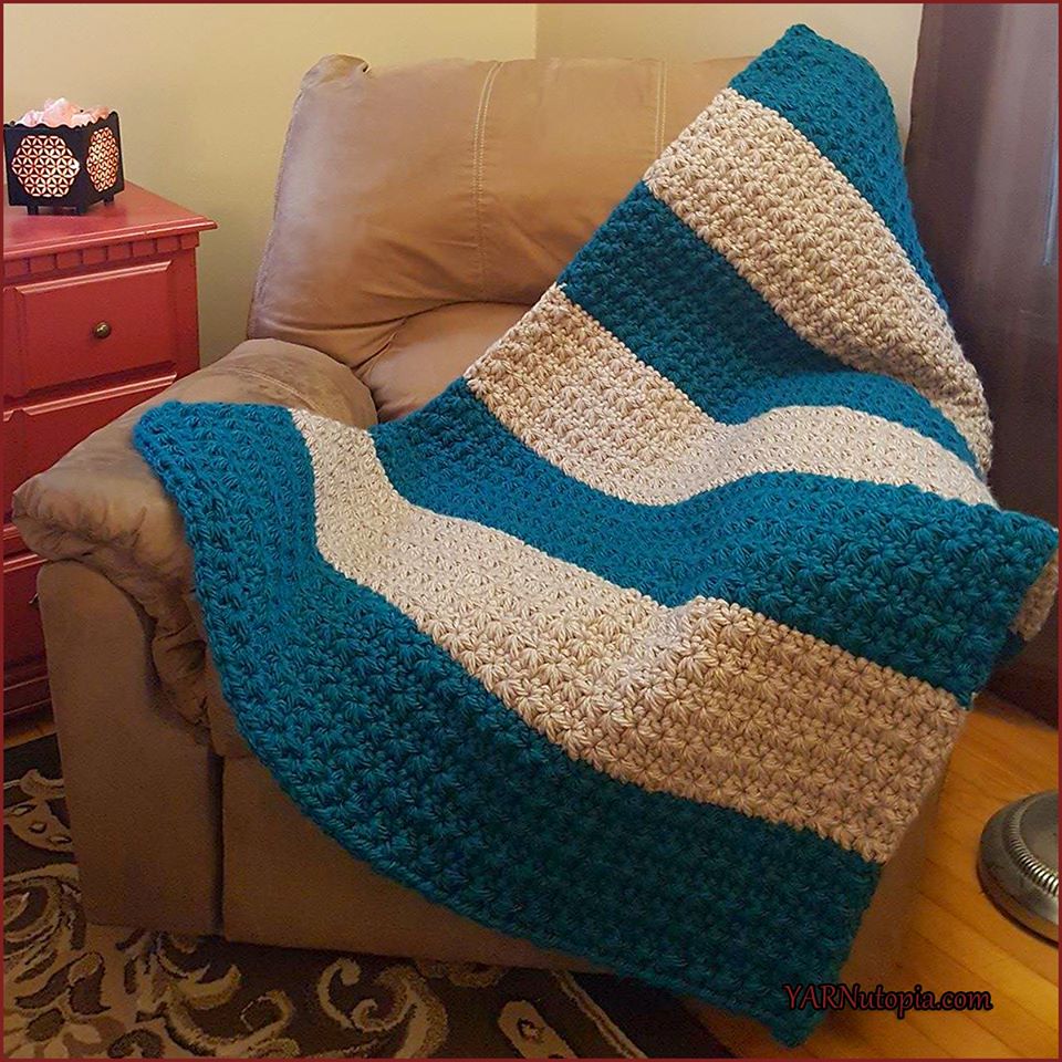 Crochet Tutorial: Star Stitches and Stripes Chunky Blanket