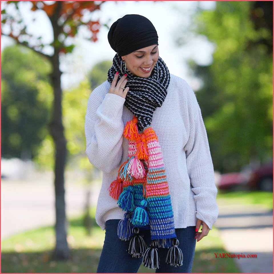 Crochet Tutorial: Boho Tassel Scarf