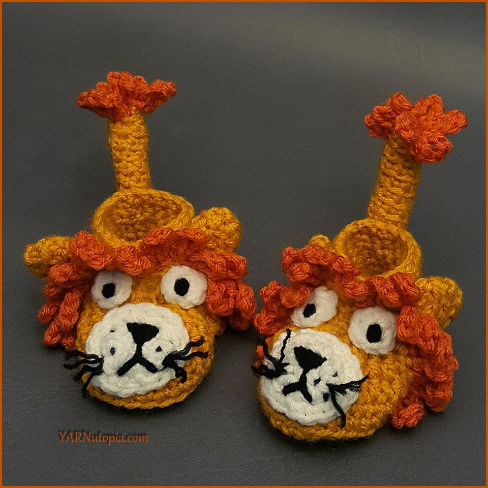 Crochet Tutorial: Little Lion Baby Booties