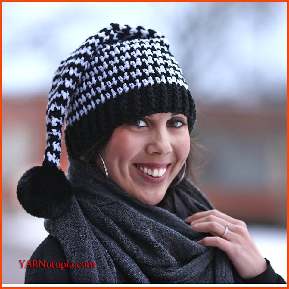 Crochet Tutorial: Houndstooth Stocking Hat