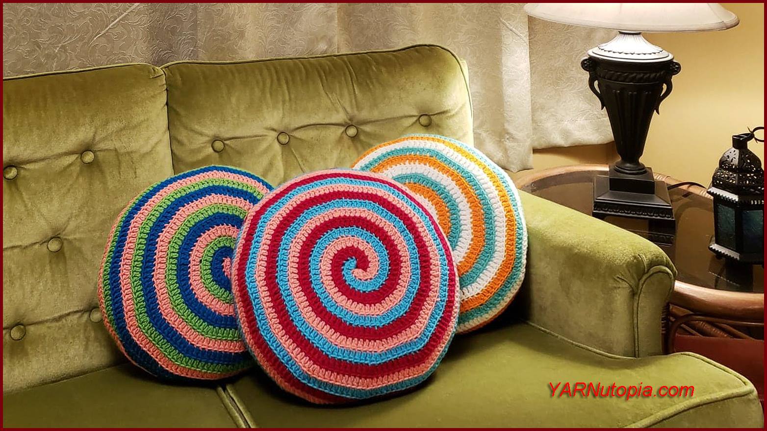 How to Crochet Tutorial: Candy Swirl Pillow
