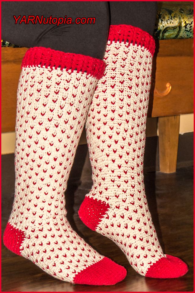 Crochet Tutorial: Fair Isle Knee High Socks