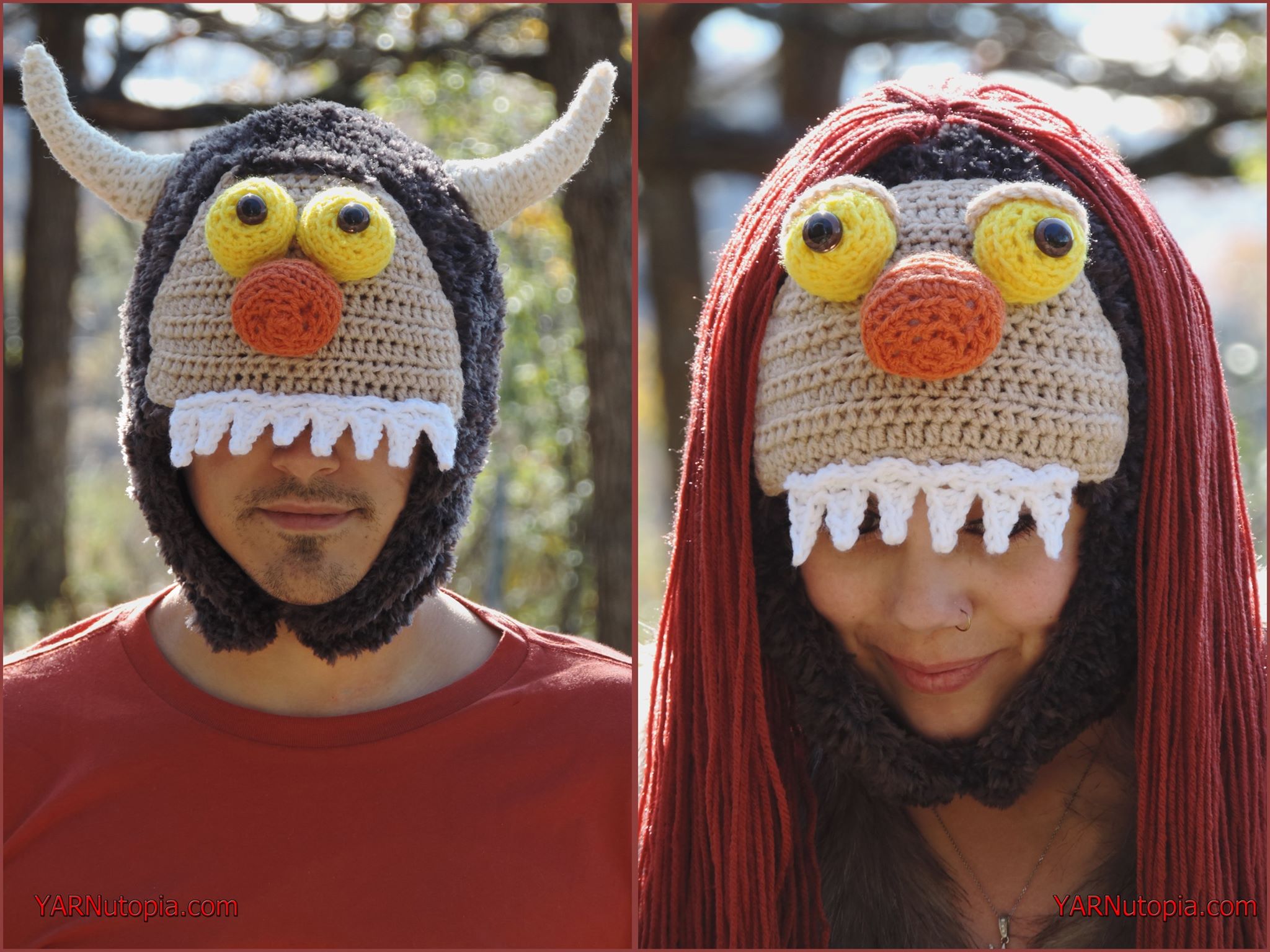 FREE Crochet Video Tutorial: Adult Sized Monster Hats (Male and Female Designs)