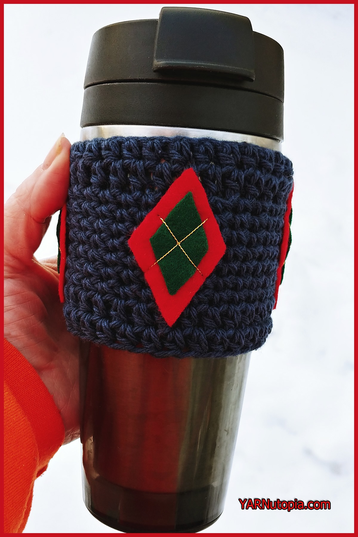 12 Days of Christmas: Argyle Cup Cozy – FREE Crochet Video Tutorial