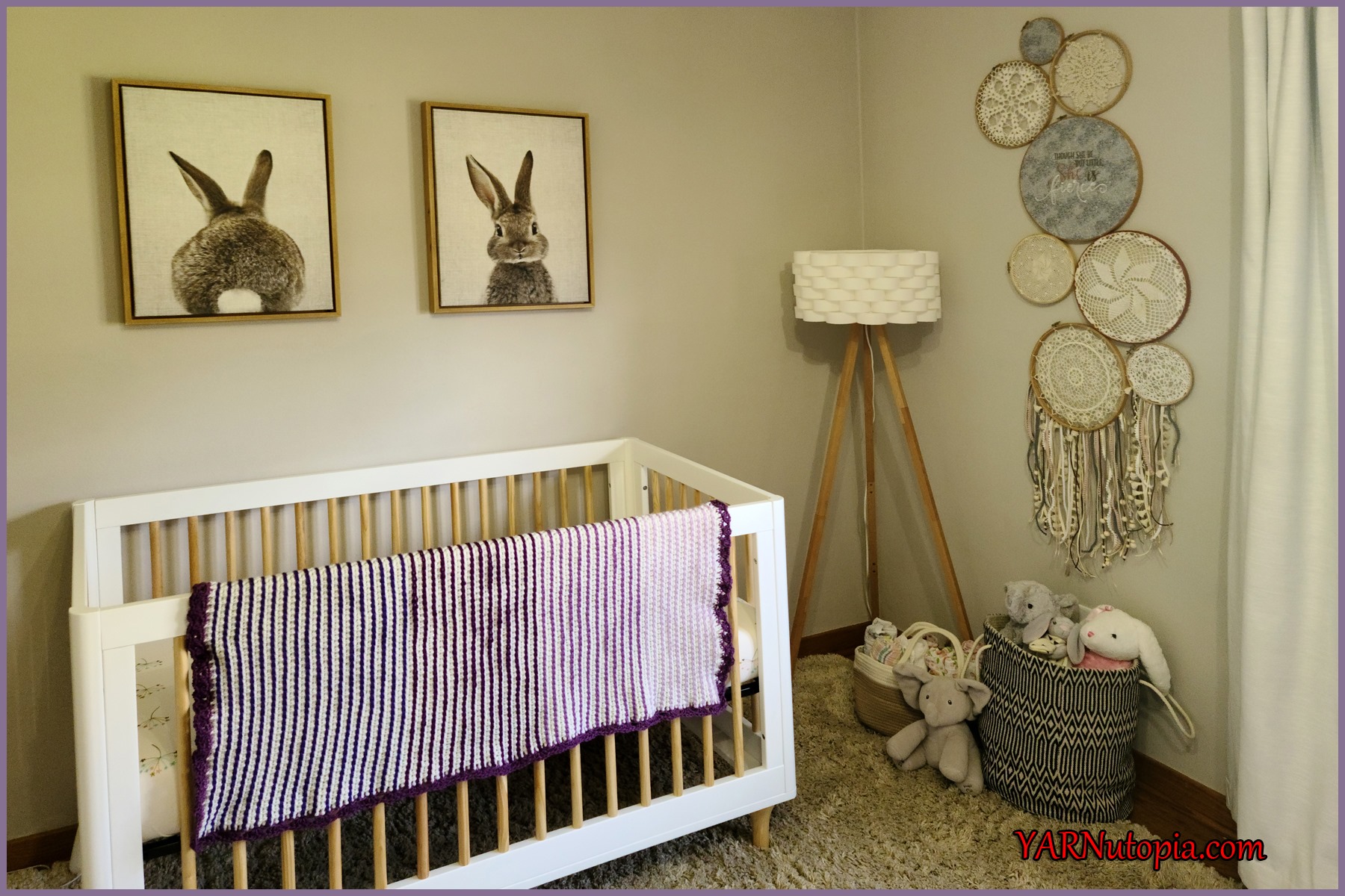 FREE Written Crochet Pattern: Ombre Striped Baby Blanket