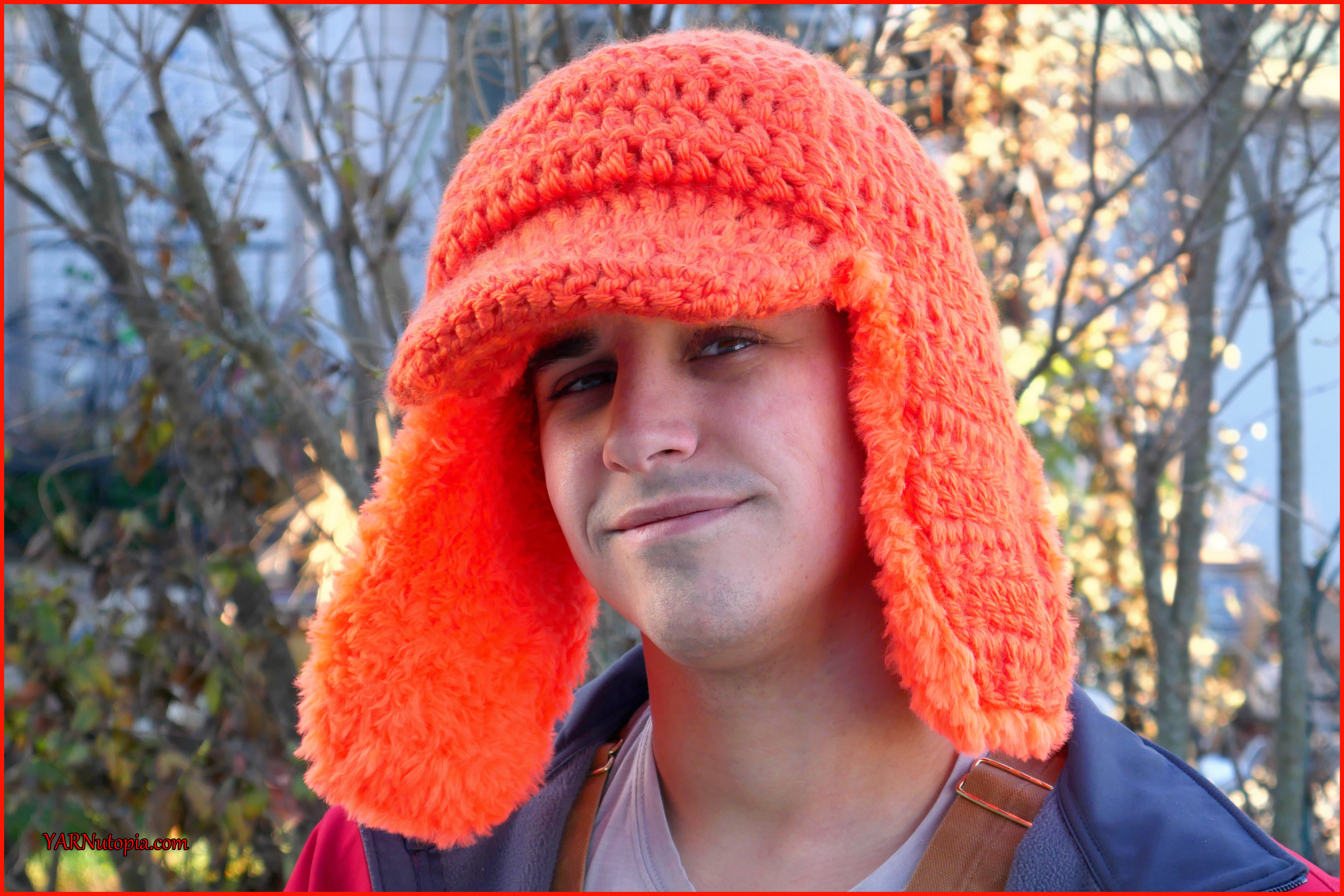 FREE Written Crochet Pattern: Blaze Orange Woodsman Hat