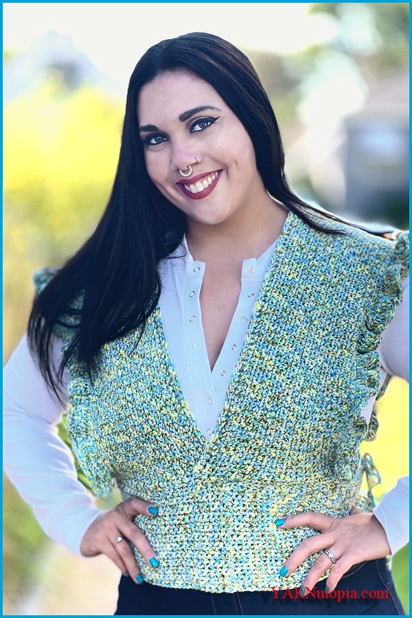 FREE Written Crochet Pattern: Ruffled Trim Sweater Vest