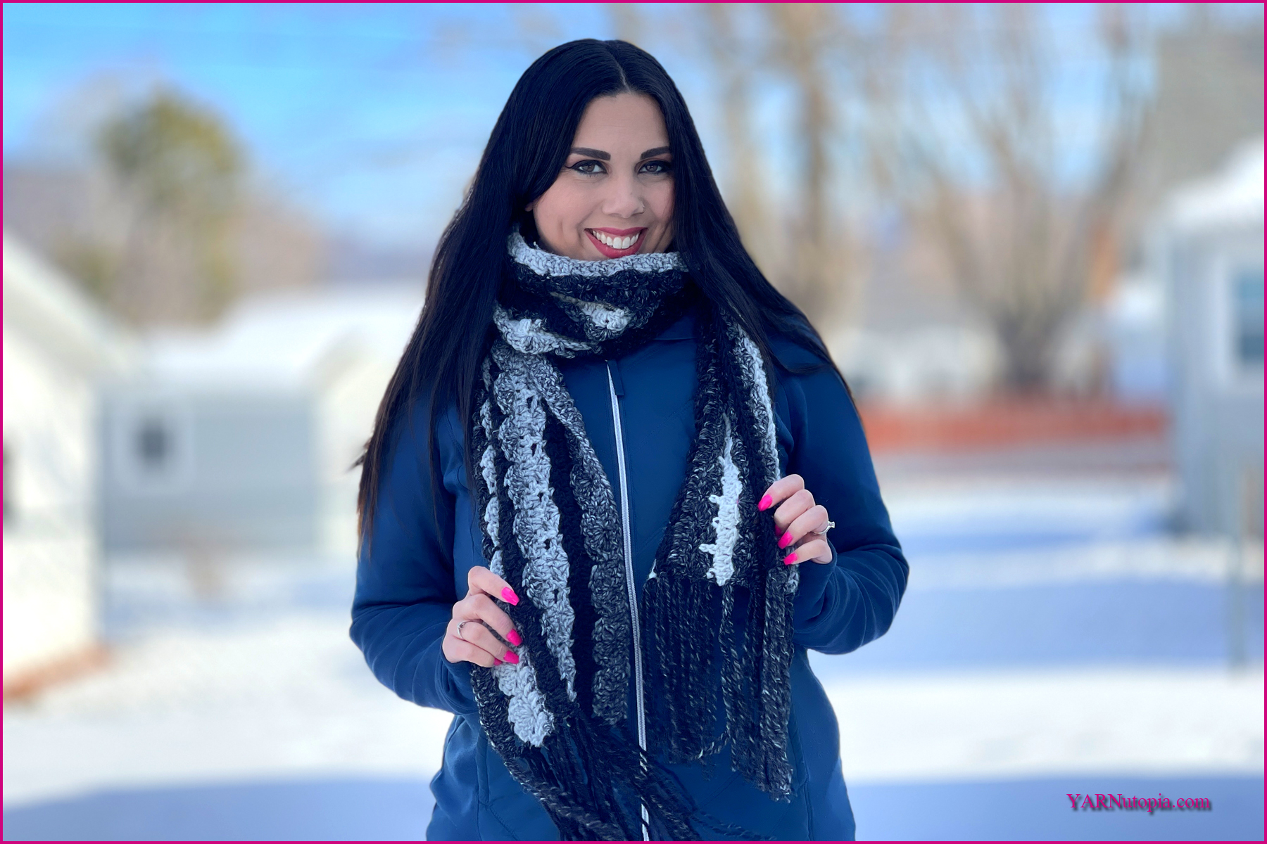 FREE Crochet Video Tutorial: Painted Gray Scarf