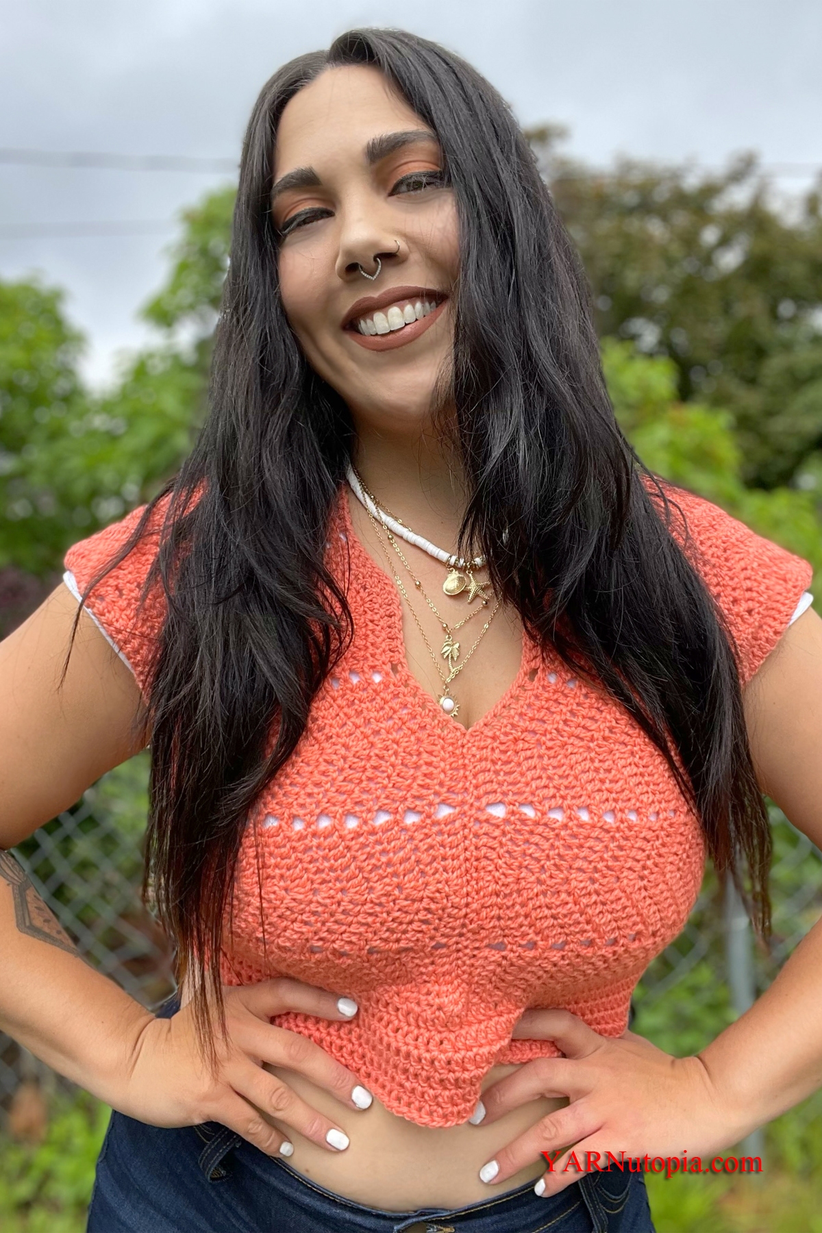 FREE Written Crochet Pattern: Catchin’ Waves Crop Top
